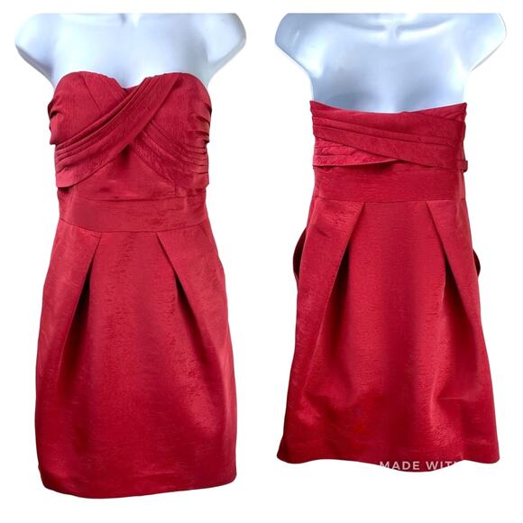 BCBGeneration Strapless Mini Dress Rouge Sz 10 NWT - Picture 1 of 7